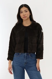 Cropped Faux Fur Lightweight Jacket