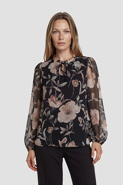 Long Sleeve Ruffle Neck Shirt