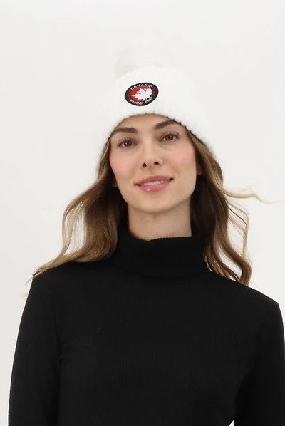 Gloves and Pom Pom Hat - White