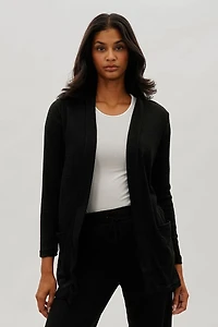 Fahrenheit Open Front Waffle Knit Cardigan