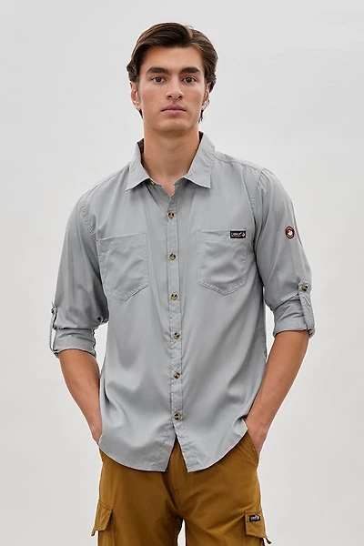 Utility Ripstop Casual Shirt - Grey