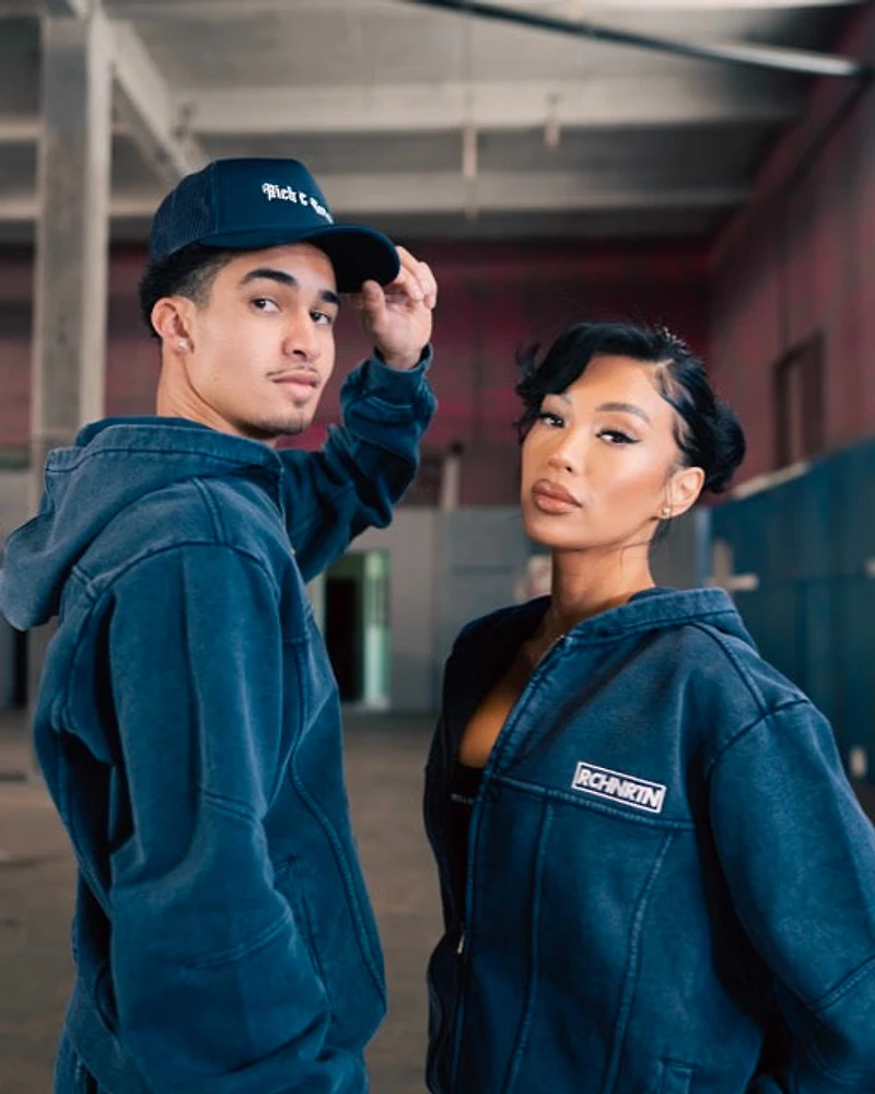 Unisex Indigo Terry Hoodie