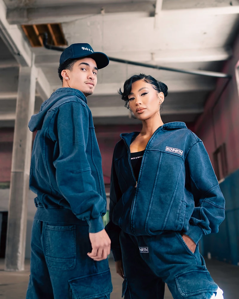 Unisex Indigo Terry Hoodie