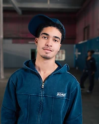Unisex Indigo Terry Hoodie
