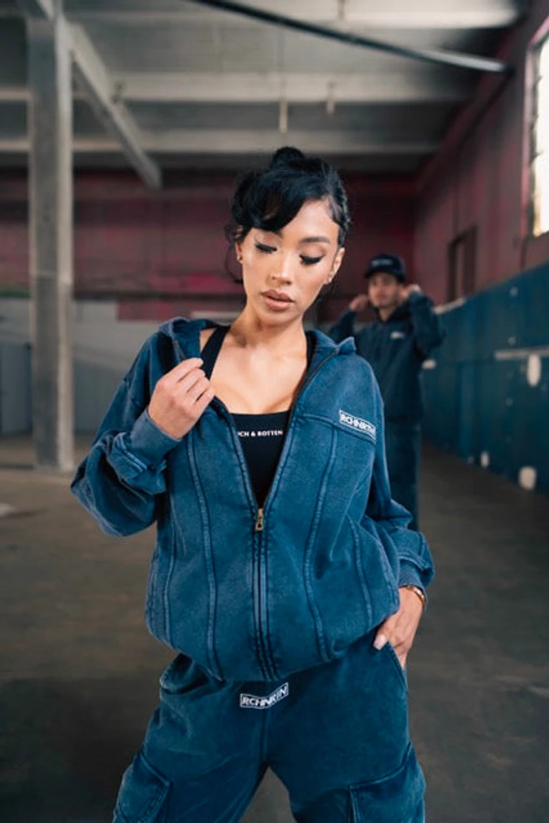 Unisex Indigo Terry Hoodie