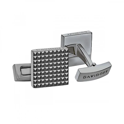 DAVIDOFF PARIS Men's Cufflinks - Silver with Black Details