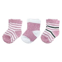 3 Pairs Crew Sock In a Box: Pink