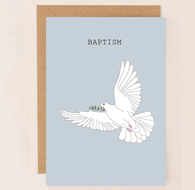 Baptism Dove Card