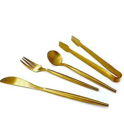 4 pc Charcuterie Utensil Set Gold