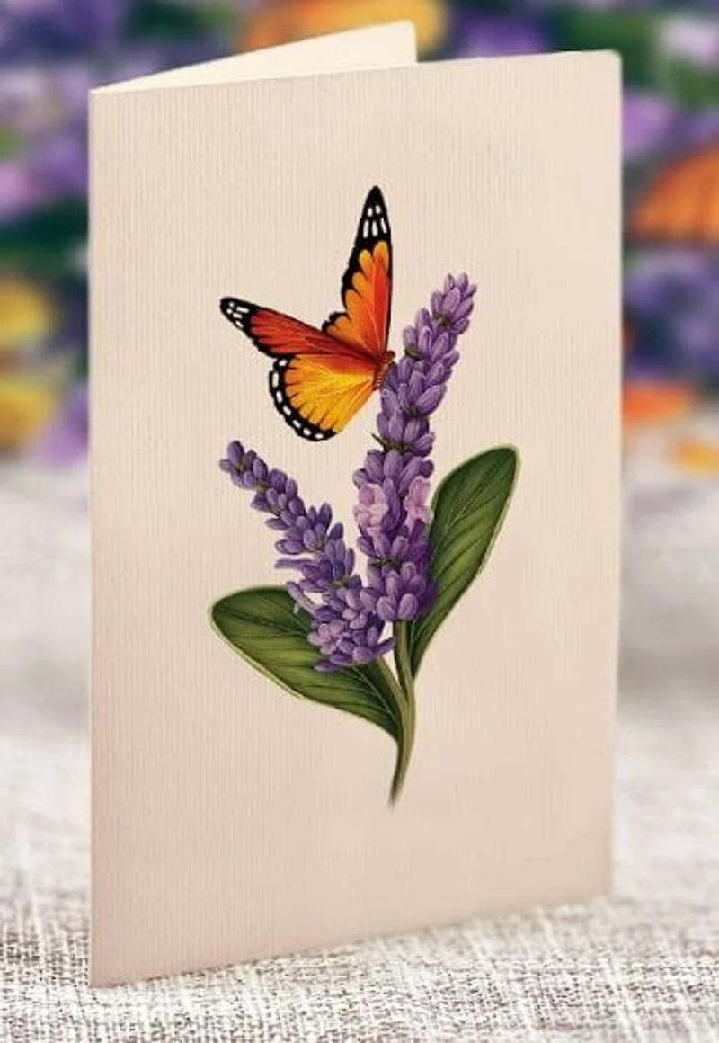 Lavender & Butterflies Pop-Up Card - Large