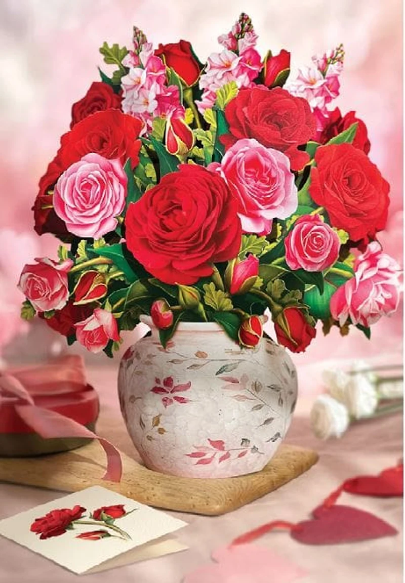 Blooming Roses Pop-Up Card - Large