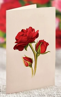 Blooming Roses Pop-Up Card - Large