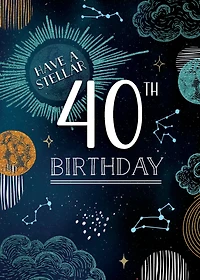 Stellar 40th Birthday Card