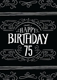 Chalkboard 75th Birthday Card