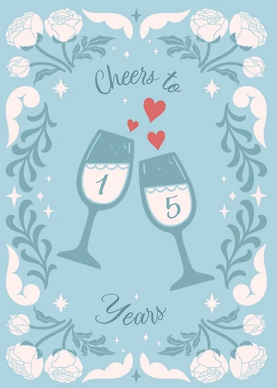 15 Years Crystal Anniversary Card