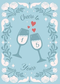 15 Years Crystal Anniversary Card