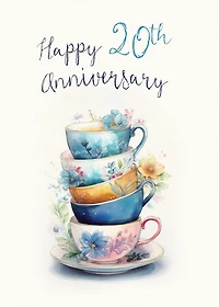 20 Years China Anniversary Card