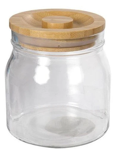 Glass Jar with Wooden Lid