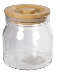 Glass Jar with Wooden Lid