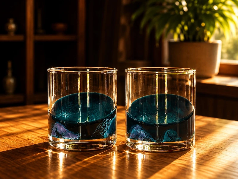 Resin Accented Whisky Glasses - Set of 2