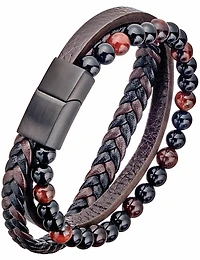 ALPINE Leather & Bead Bracelet
