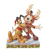Mickey Reindeer with Pluto Santa