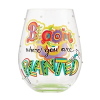 Stemless Bloom Where Planted Wine Glass