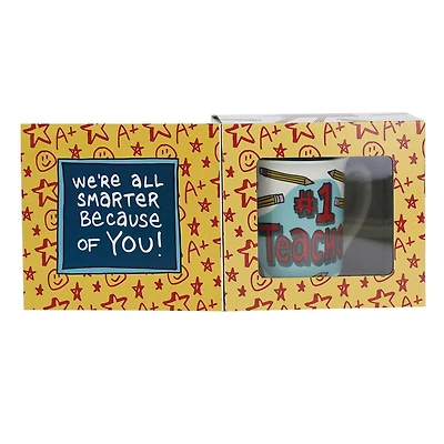 #1 Teacher Greeting Card Mug