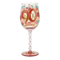 Happy 90th Birthday Wine Glass
