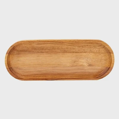 Large Oval Acacia Wood Serving Tray