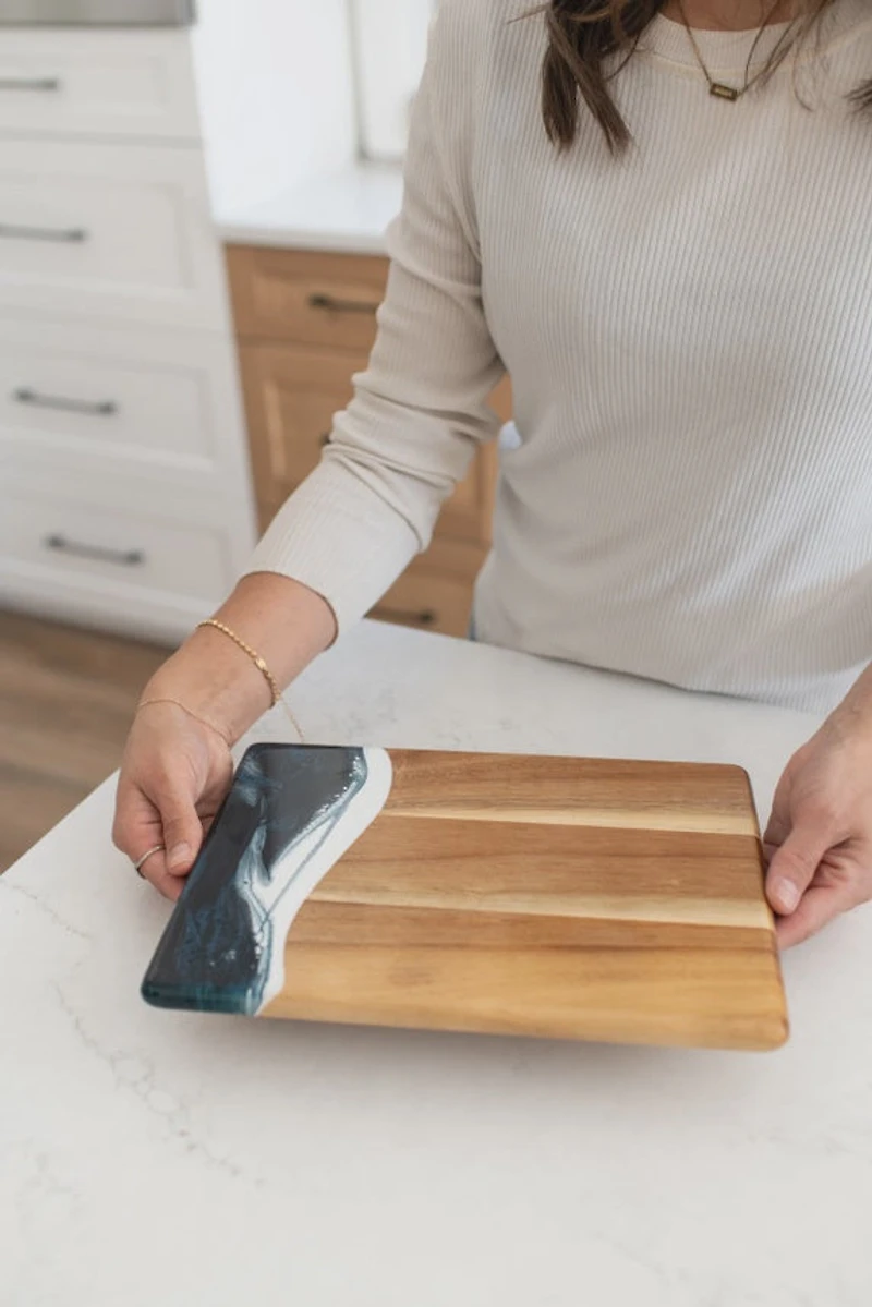 Wood Resin Date Night Cheese Charcuterie Board