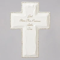 White God Bless Wall Cross 6"H