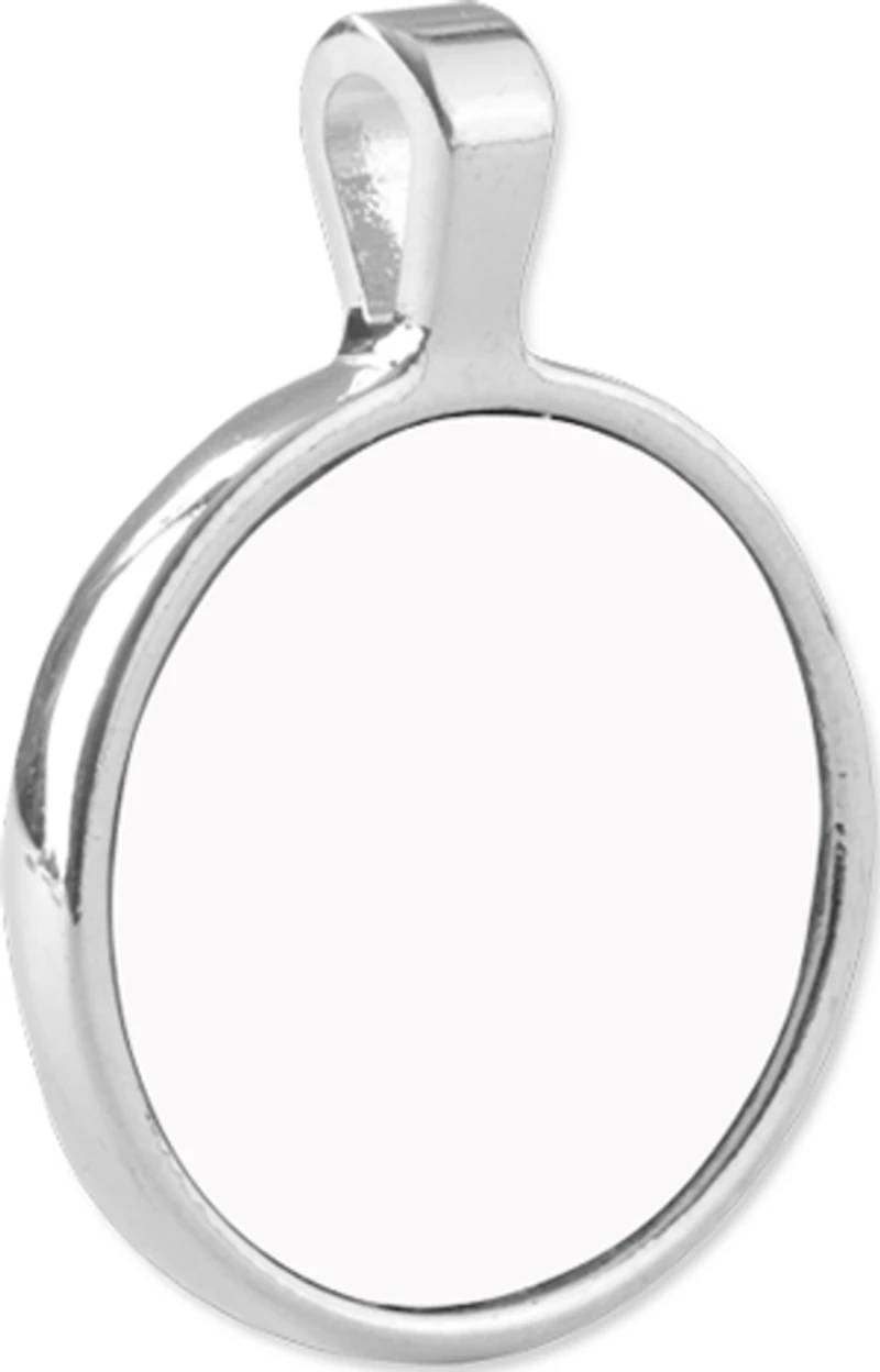 Customizable Bezel Pendant - Small Circle, with Insert, Semi-Gloss