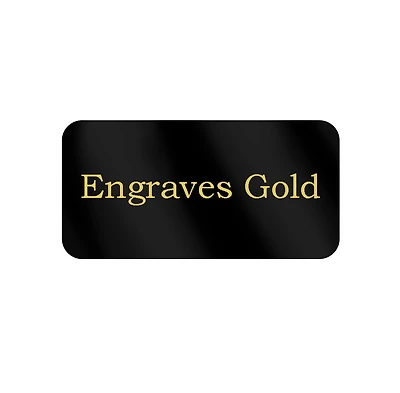 Black Plaque w/ Rounded Corners - 2 1/2" x 1 1/4"