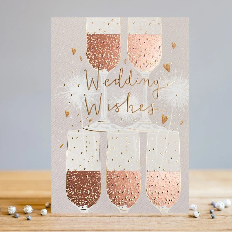 Wedding Wishes Champagne Flute Card