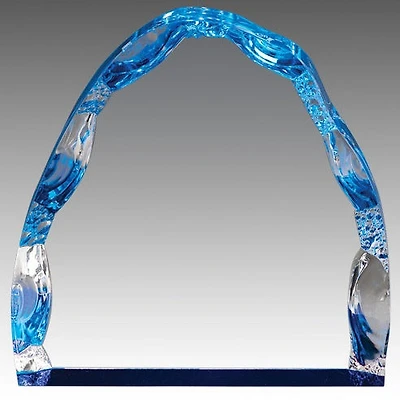 Clear Acrylic Iceberg, Blue Foil Base 4″