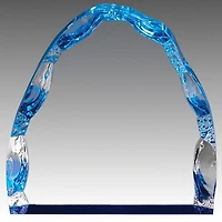 Clear Acrylic Iceberg, Blue Foil Base 4″