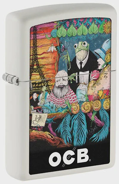 OCB Reg White Matte Cafe Culture Zippo Lighter