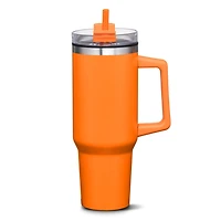 Benidorm Handle Travel Mug w/Straw - 40oz - Orange (Engraving Included)
