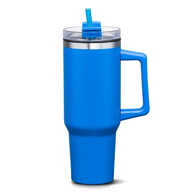 Benidorm Handle Travel Mug w/Straw - 40oz - Royal Blue (Engraving Included)