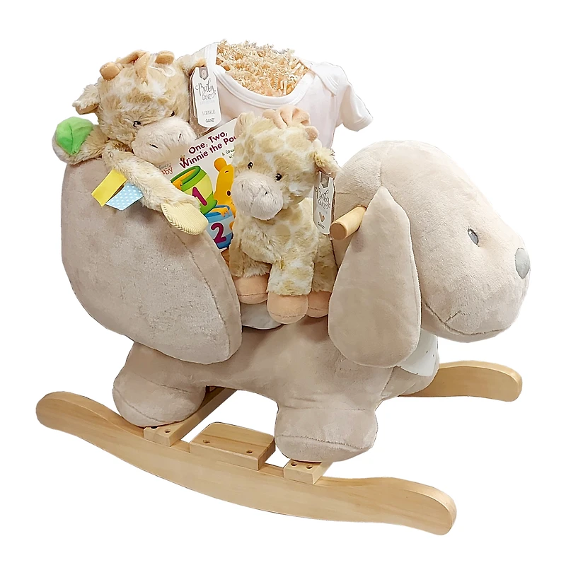 Rocking Dog Charlie Gift Basket