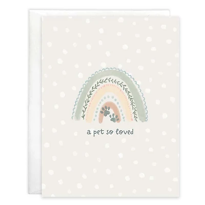 A pet so loved greeting card