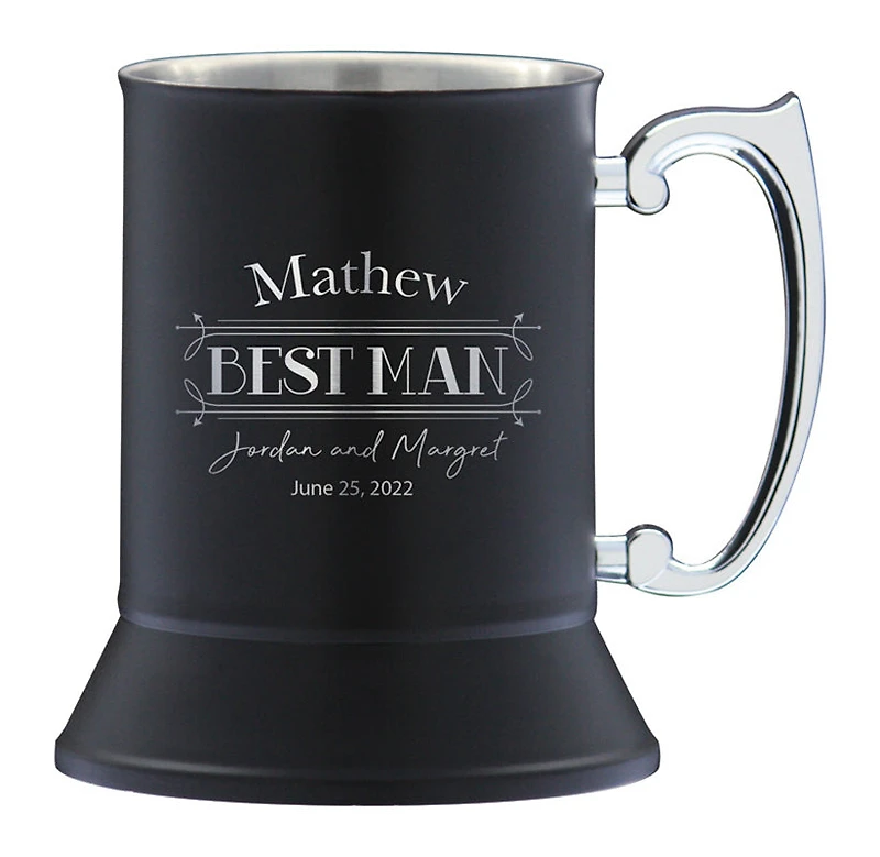 16 oz Double Wall Tankard, Matte Black