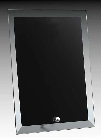 Glass Plaque Black with Pin, 7″ x 5″