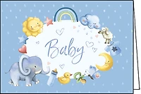 Blue Baby Card with Elephant