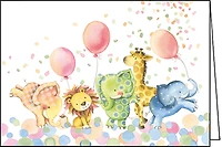 Animals with Balloons - Child's Birthday Card