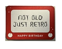 Not old just retro happy birthday - Etch A Sketch
