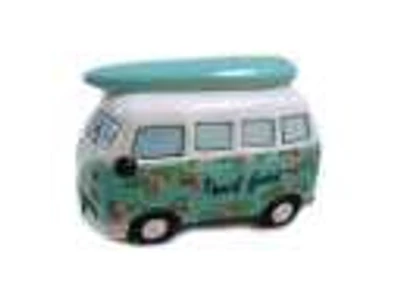 TEAL BUS/SURFBOARD MONEY BANK