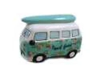 TEAL BUS/SURFBOARD MONEY BANK
