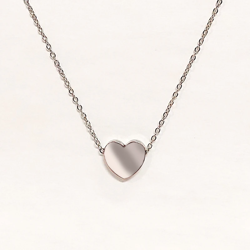 Stainless Steel Silver Heart Necklace